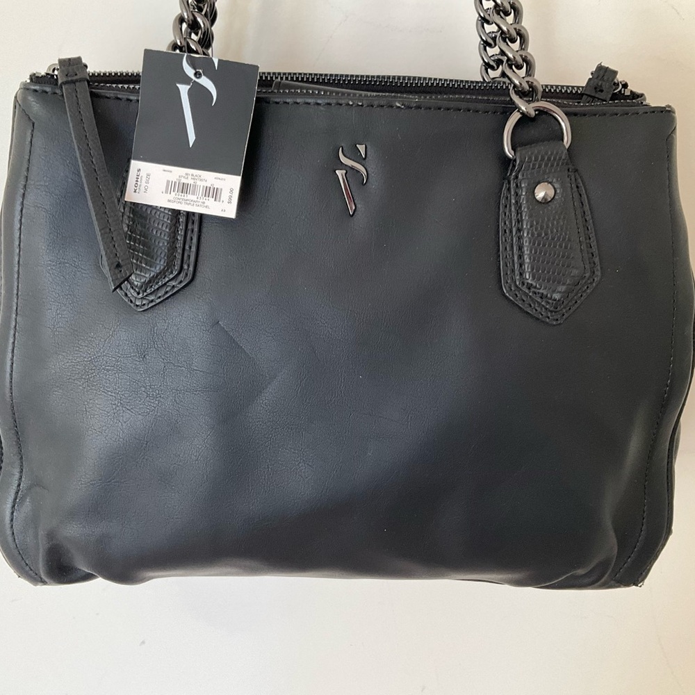 Black Women's Chain-Handle Tote Bag
